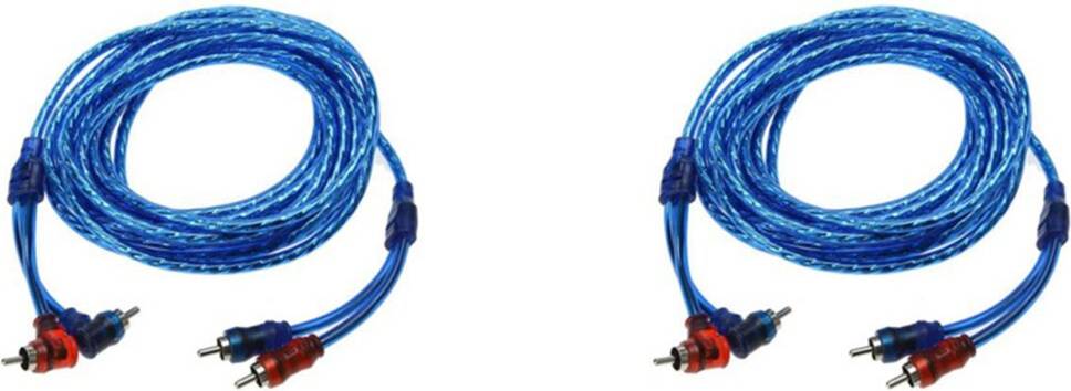 Tlily 2pcs 5M 2 Rca to 2 Rca Plug Copper Cable System Braided