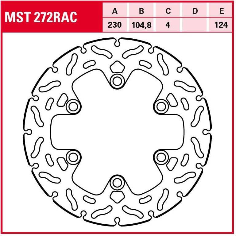 TRW Lucas Brake Disc MST272RAC Rigid