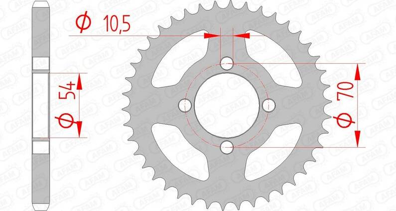 AFAM Steel Standard Rear Sprocket 10229