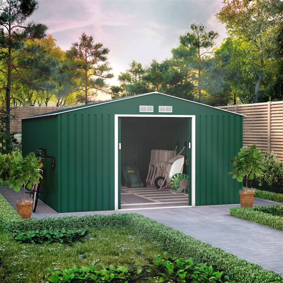 BillyOh 11x14, Ranger Metal Shed With Foundation Kit