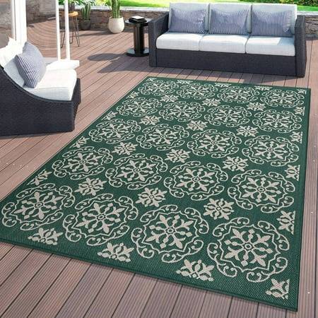 World Rug Gallery Transitional Geometric Textured Green