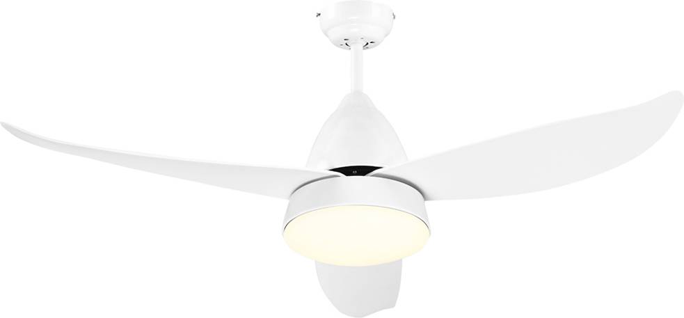 Homcom White Reversible Fan with Light
