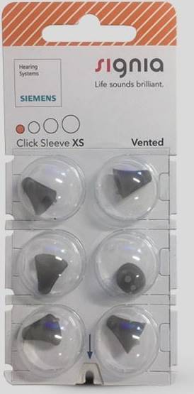 Small hearing aids Click Click Sleeve XS Vented Signia Size Small