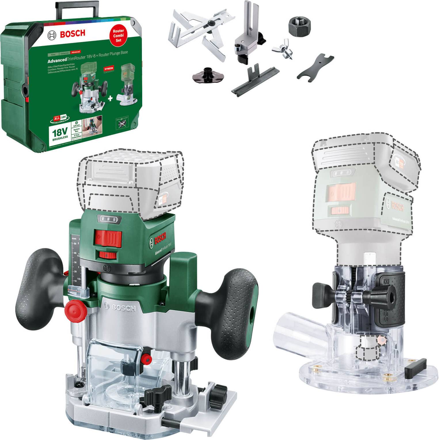 Bosch Akku-Fräse Router Combi Set 06039D5002