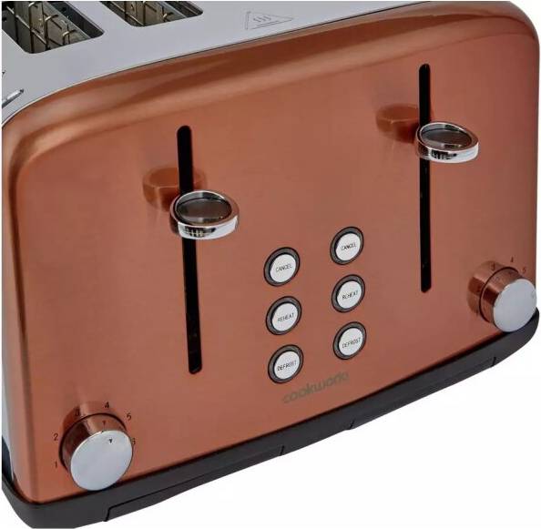 Cookworks Pyramid Toaster 4 Slice - Copper