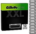 Labs Razor Blades Men, Pack of 12 Razor Blade Refills, Compatible with with Exfoliating Bar and Heated Razor