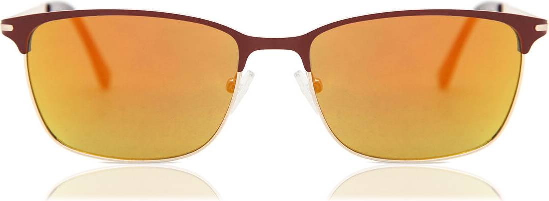 SmartBuy Collection Rectangle Full Rim Metal Sunglasses - Gold
