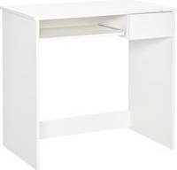 Gaming desk white Homcom Compact Small Computer PC Table with Keyboard Tray Drawer Study Office Working Gaming Desk, White