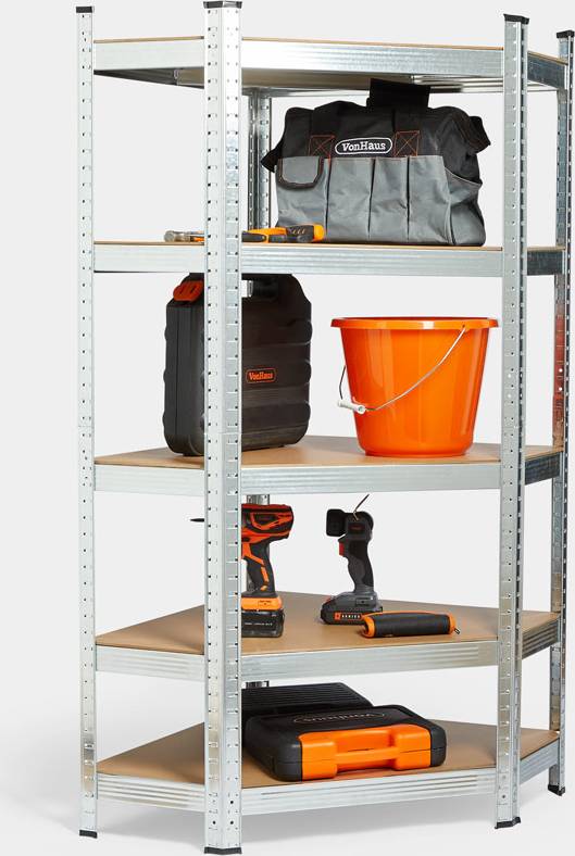 Corner shelf unit VonHaus Galvanised Garage Storage Corner Racking Shelving System