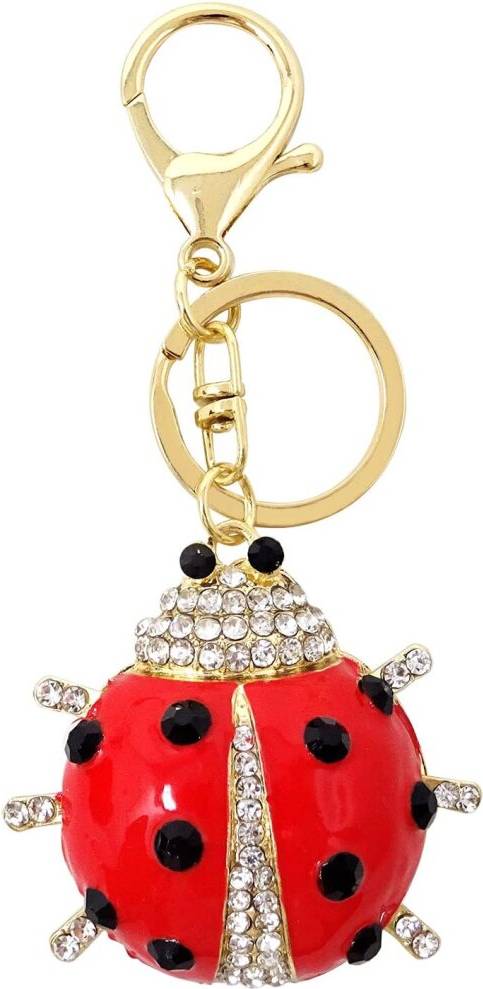 GOPatriot Memory Rhinestone Metal Ladybug Keychain Decorative Bag