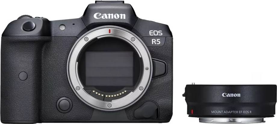 Canon EOS R5 Body Mirrorless Camera With EF-EOS R Mount Adapter