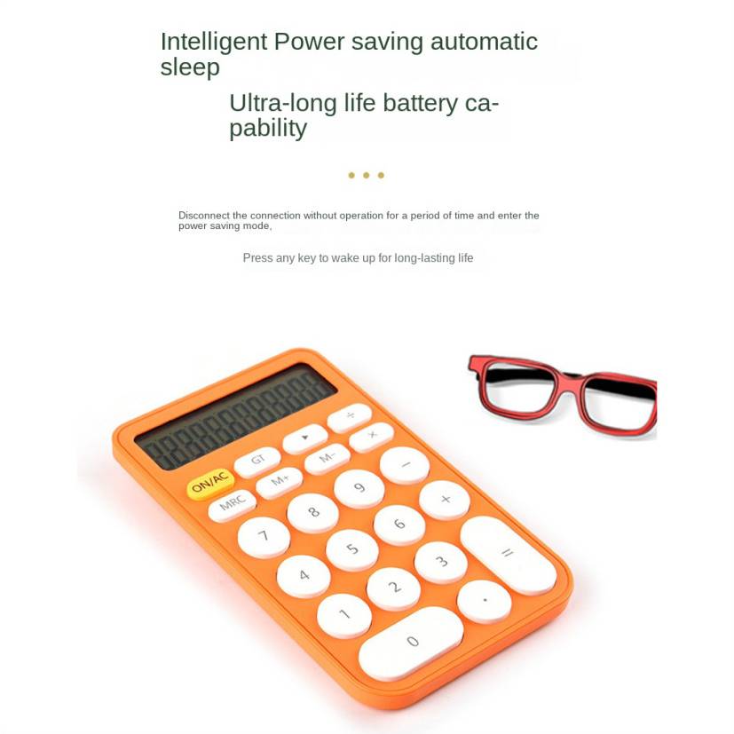 Tlily Simple Handheld Calculator Student Learning Assistant Calculator Mini Portable Calculator White