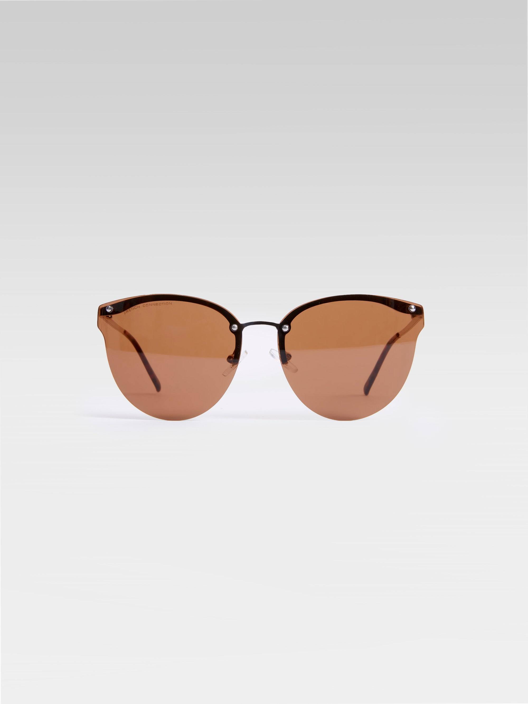 French connection glasses French Connection Cat Eye Rimless Tan Brown