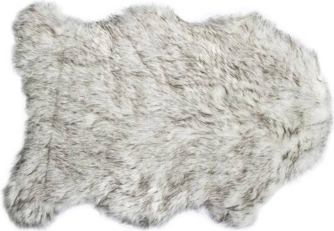 Luxe Faux Fur Gordon Machine Rug Grey