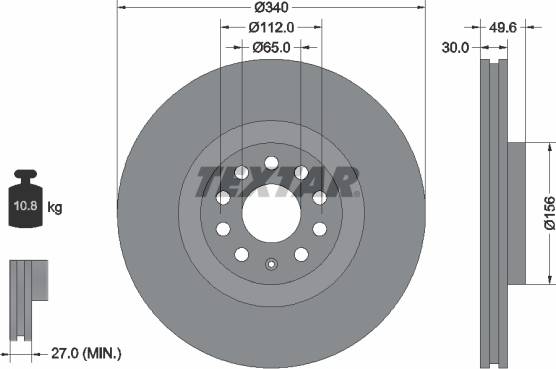 Textar Brake Disc Pro 92229805