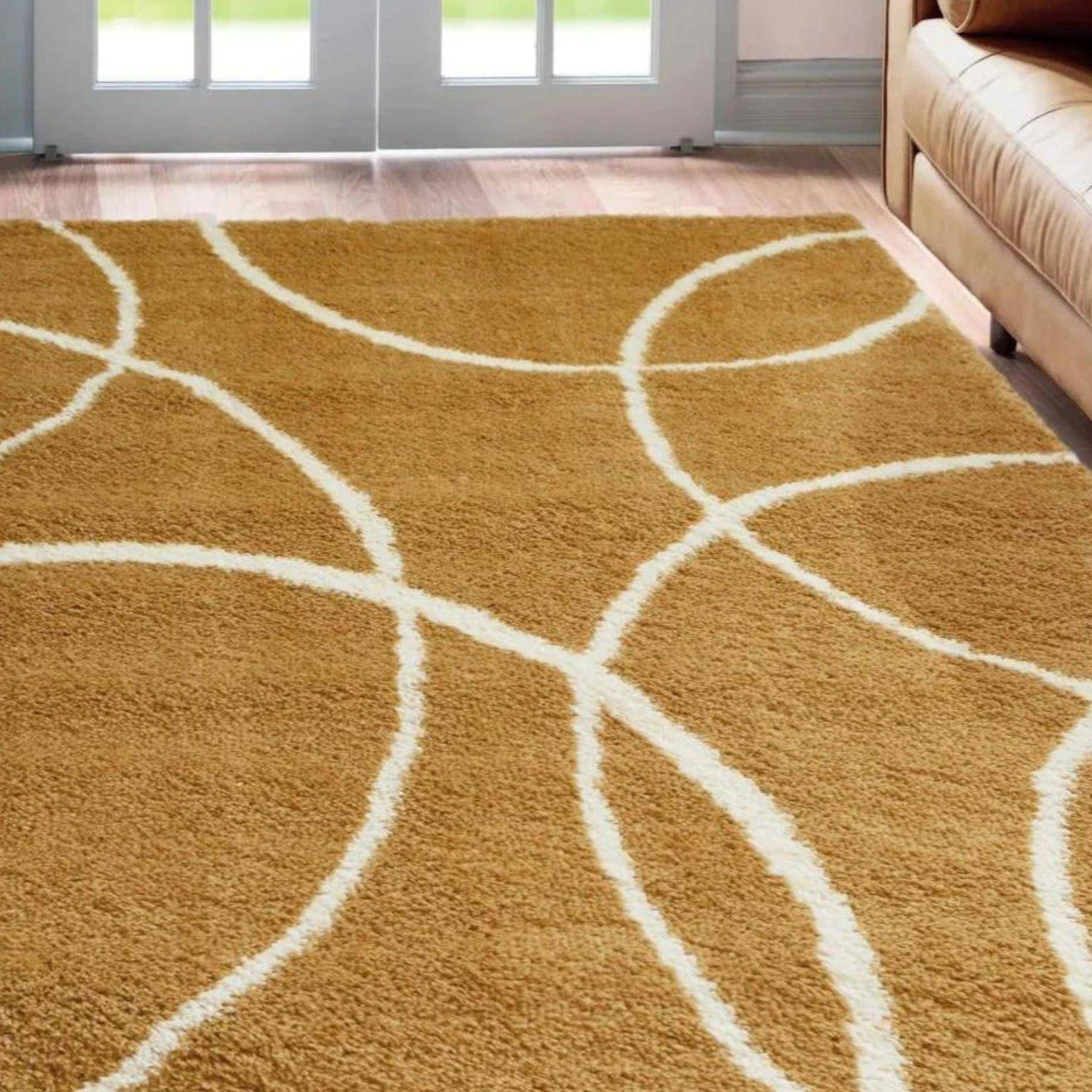 THE RUGS Snug Collection Shaggy Bubbles Yellow