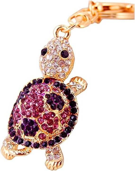 Tianci Rhinestone Crystal Turtle Keychains, Cute Mini Turtle Key Rings Bling Keychain Key Purse