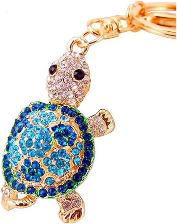 Tianci Rhinestone Crystal Turtle Keychains, Cute Mini Turtle Key Rings Bling Keychain Key Purse