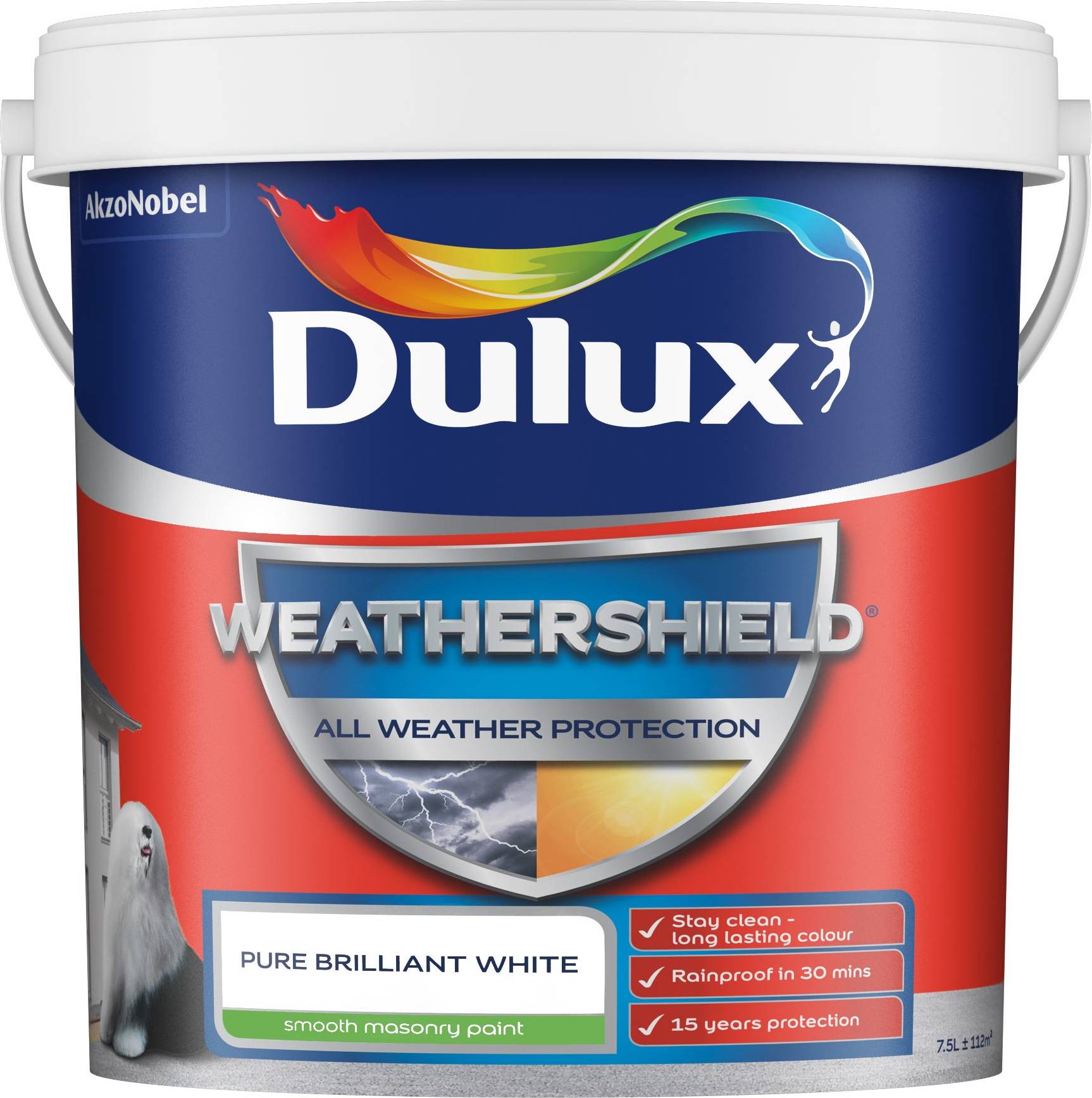 Dulux Weathershield All Weather Protection Smooth Masonry Paint Pure