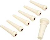 Martin Bridge And End Pin Set, White With Tortoise Inlay