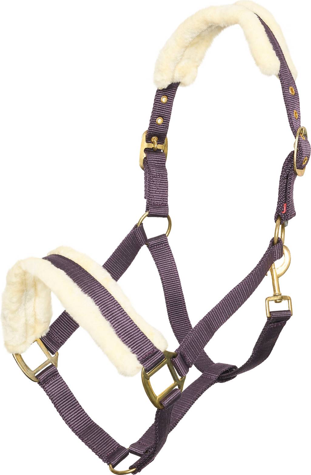 Imperial Riding Horse Halter With Faux Fur - Rouge