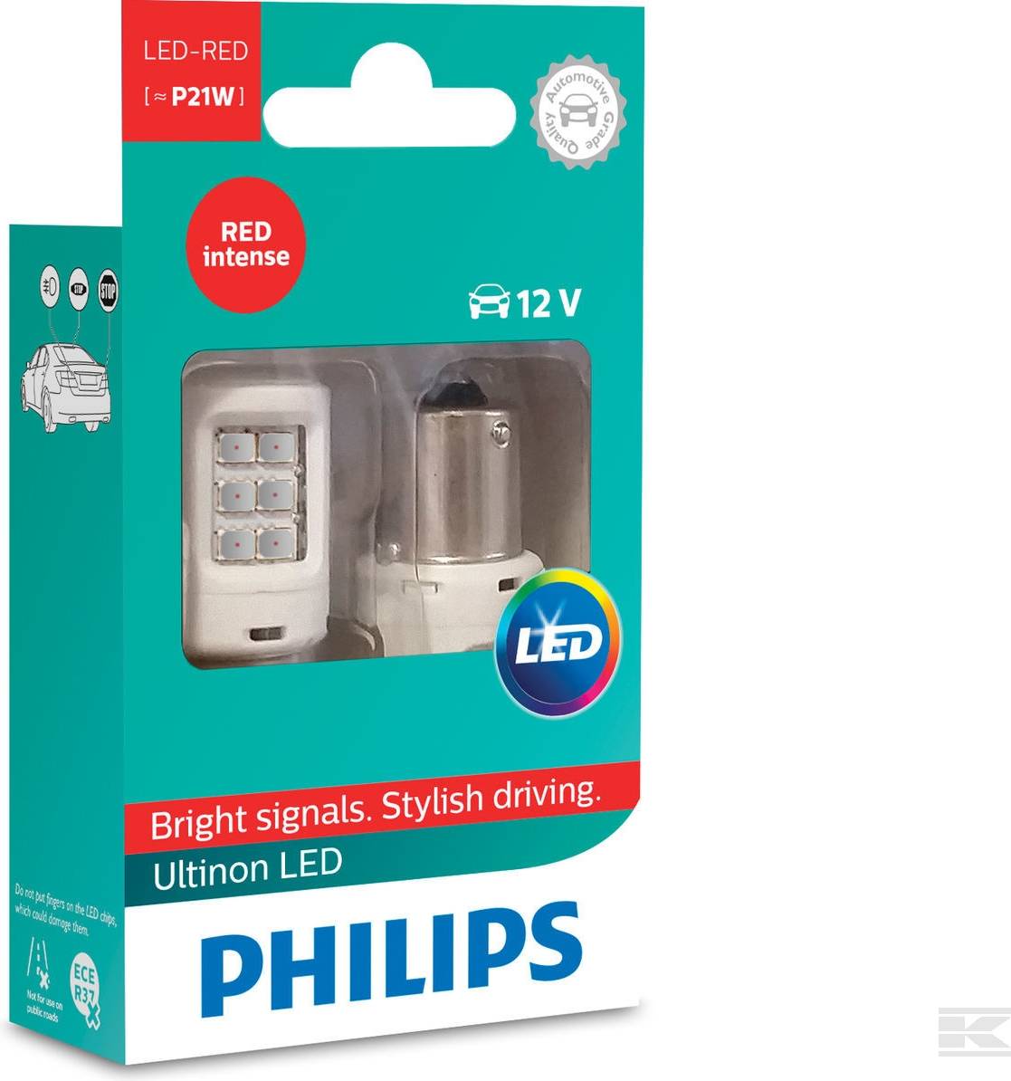 Philips LED P21W Rød