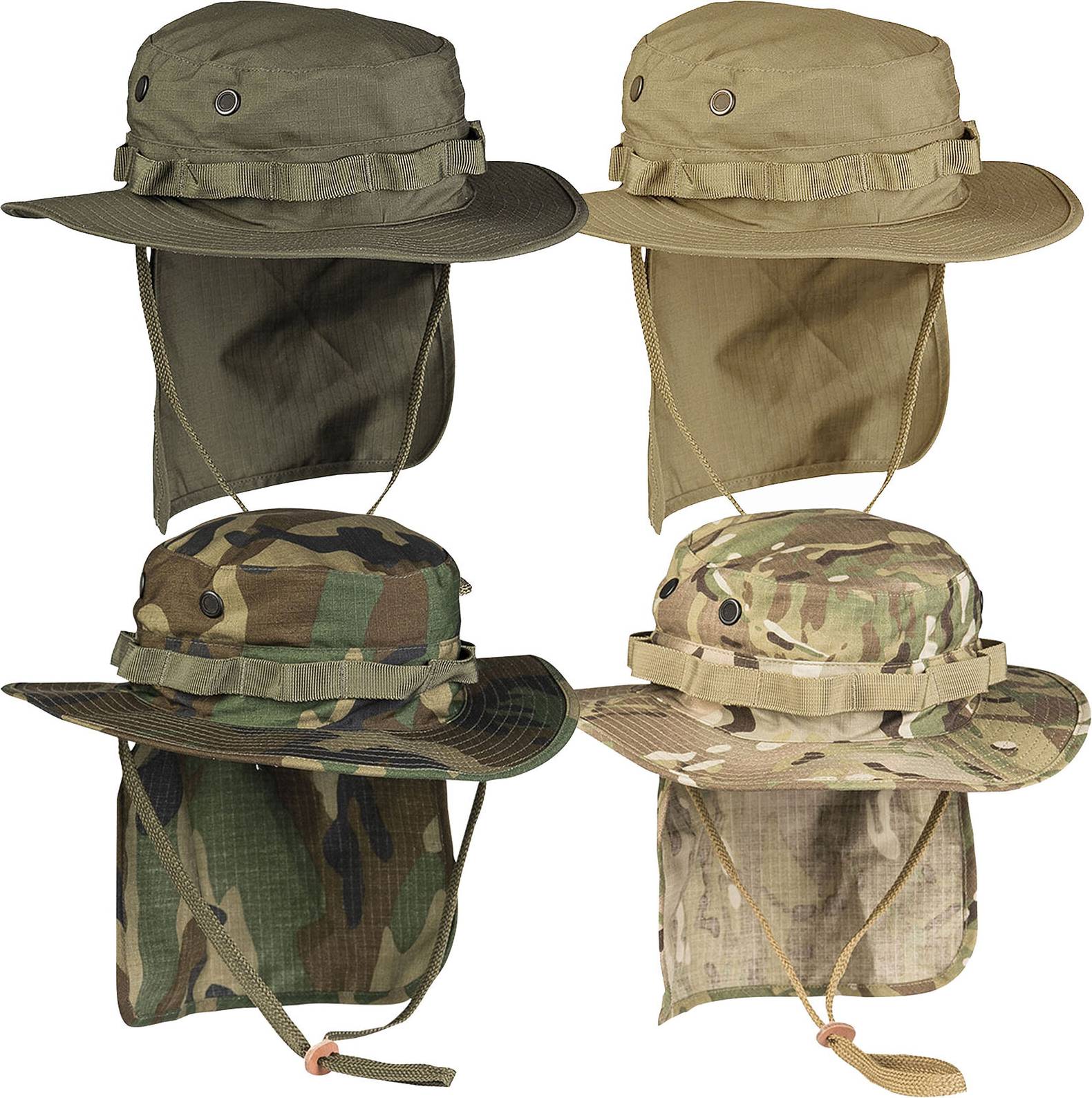 Chapeau Brinique Ripstop Avec Rabat Arrière - Olive