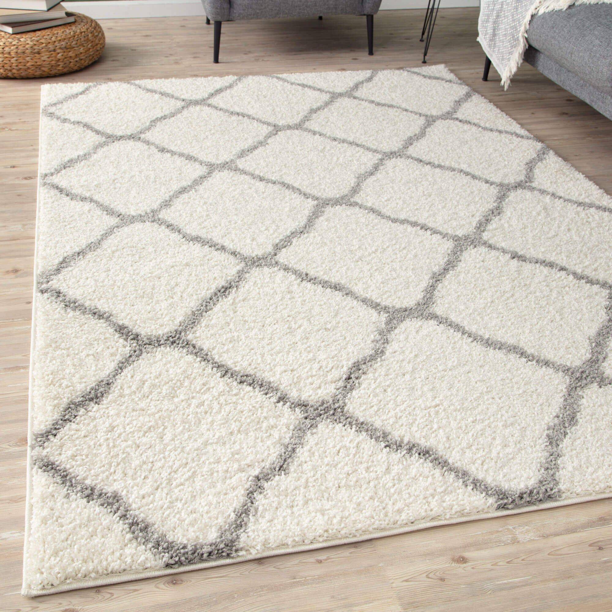THE RUGS Myshaggy Collection Moroccan In White