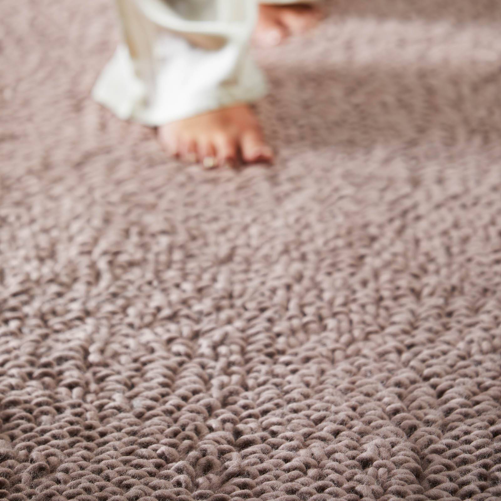 Hug Rug Union Nude Textured Wool Natural, Pink
