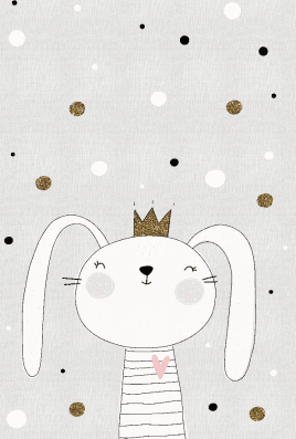 Barnmatta Rabbit Crown grå