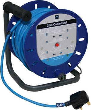 Masterplug Masterplug 4 Socket Blue Cable Reel, 25M