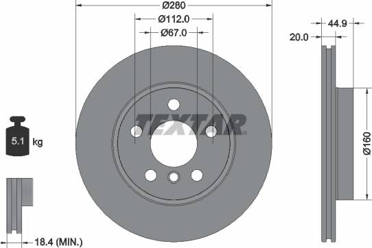 Textar Brake Disc 92305303