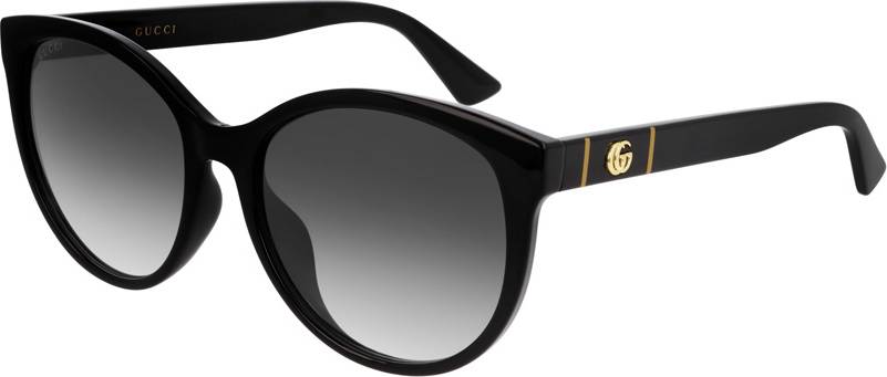 Gucci Kvinde Solbriller Injiceret Rund - Sort/Grå