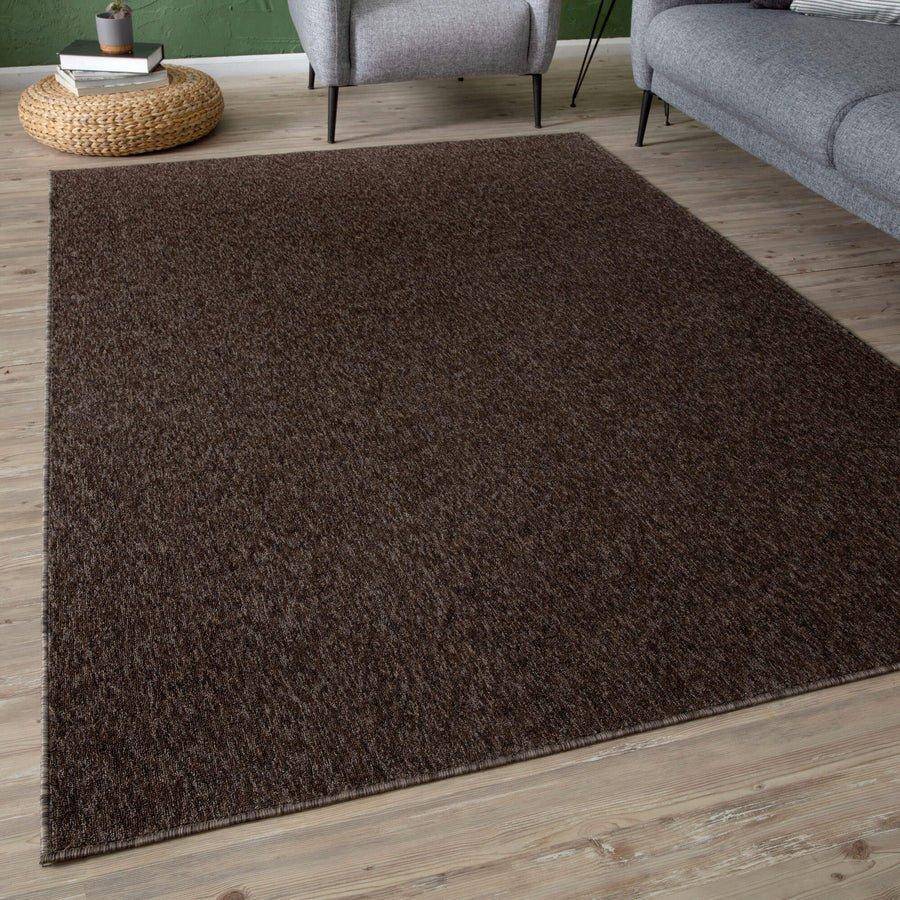THE RUGS Flex Collection Low Pile Solid Brown