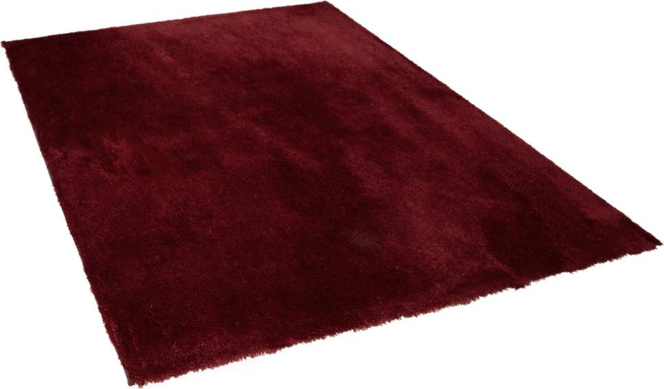 Beliani Shaggy Rug Red