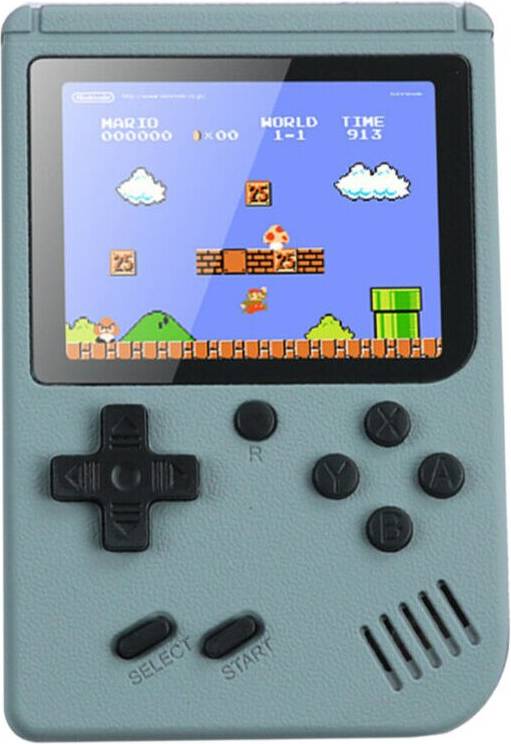 Grey Handheld Video Game Console With Built-In Games
