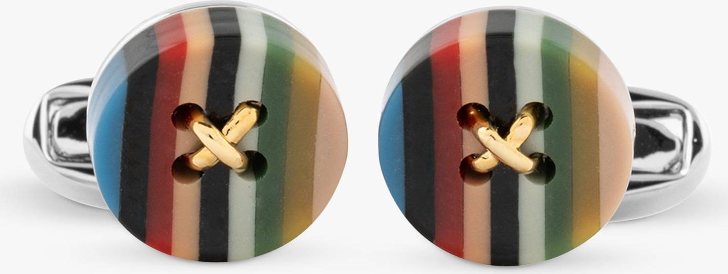 Button Stripe Cufflinks - Multi
