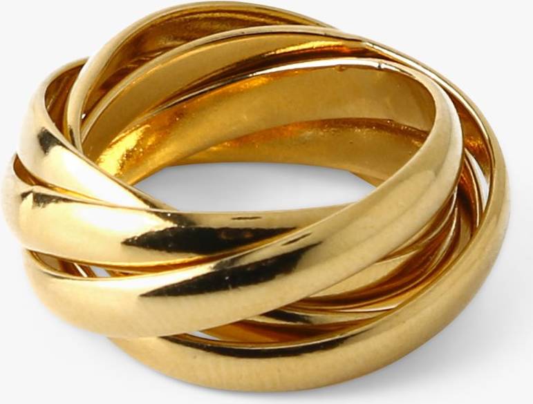 Orelia Interlocking Rings, Pale Gold