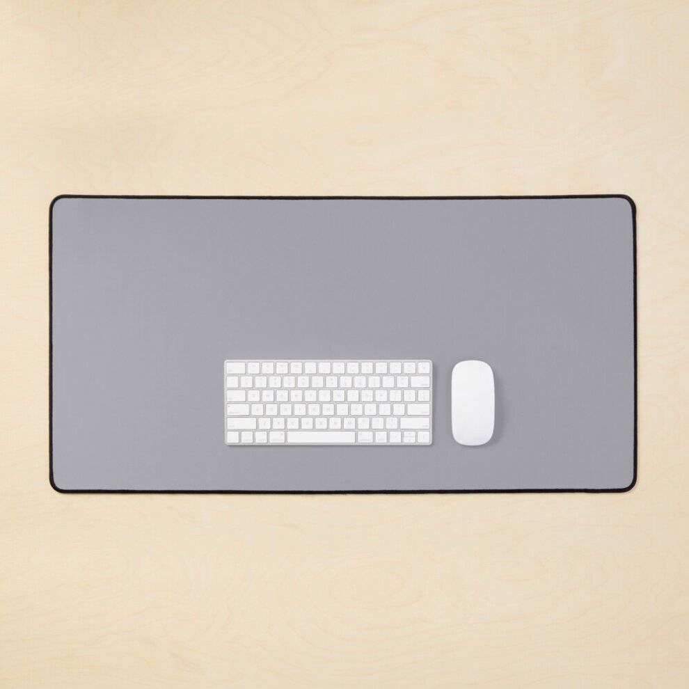 BearLad Mat METALLIC SILVER GREY ...Plain...Solid...Block... Large Mouse Pad 35x16