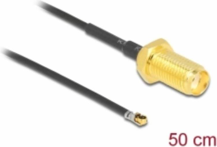 DeLock Koaksial 50cm Antennekabel Grå Sort