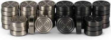Authentic Models Checkers Set Black Silver