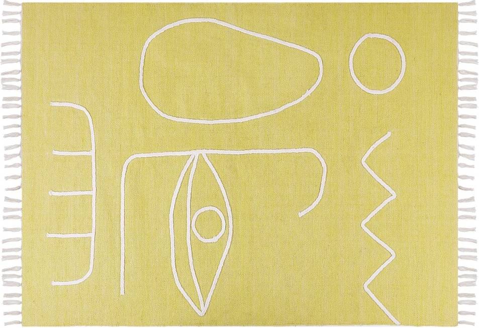 Beliani Outdoor Area Rug Yellow cm