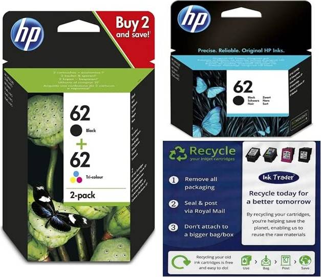 Hp 62 cartridge 62 Ink