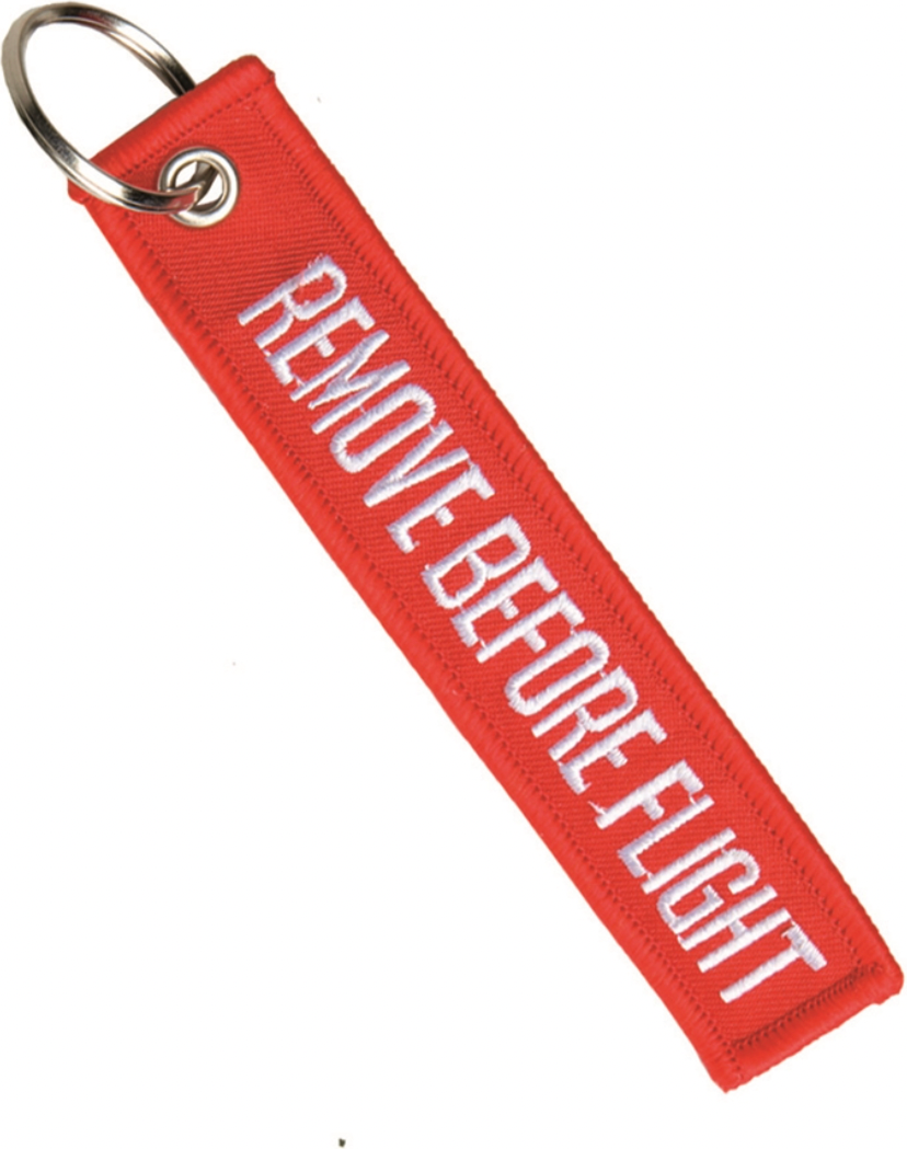 Mil-Tec Remove Before Flight Keyring - Red