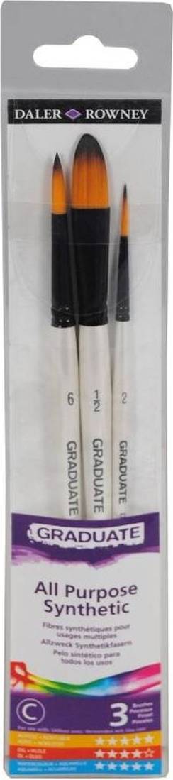 Daler Rowney Pensel Graduate Syntet 3-Pack