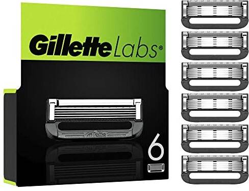 Gillette labs razor blades Gillette Labs Razor Blades Men, Pack of 6 Razor Blade Refills, Compatible with with Exfoliating Bar and Heated Razor
