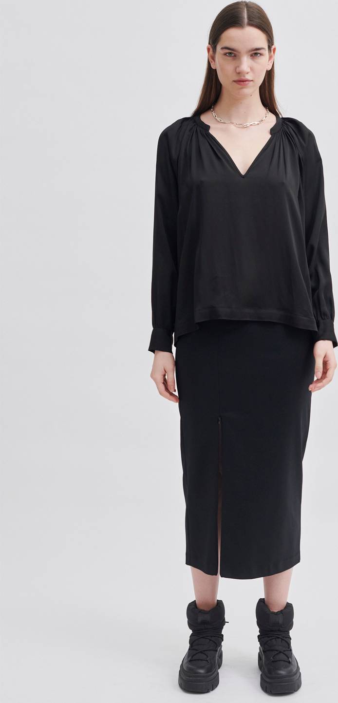 Drape Tunic Blouse Sort
