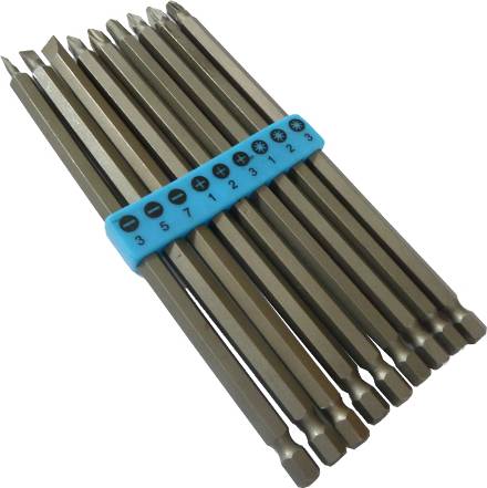 Toolpak Long Power Screwdriver Bit Set 9-Piece