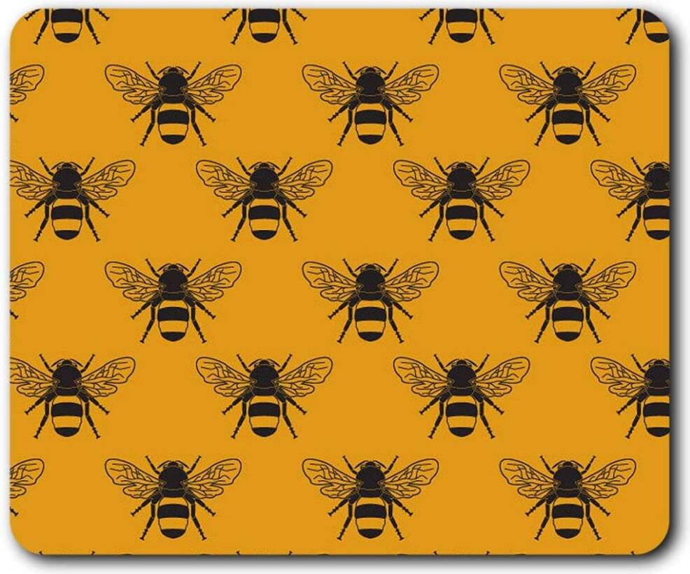 Destination Vinyl Bees Pattern Art Mouse Mat Pad Computer PC Desk Accessory 3719