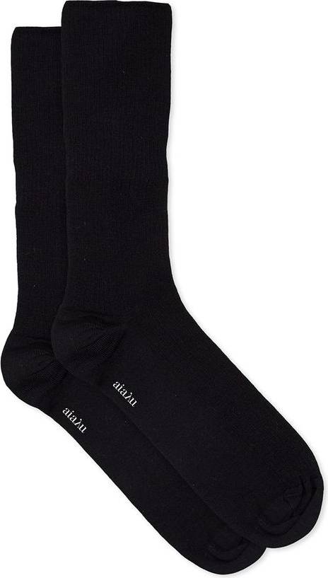 Wool Rib Socks Strømper - Black